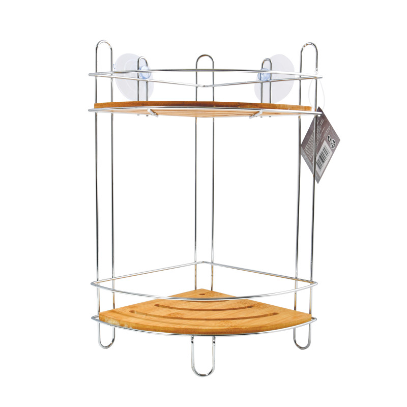Spirella Etagère De Douche D'angle à  Ventouses En Bambou MSV