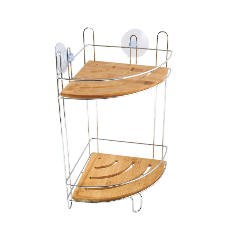 spirella Etagère de douche d'angle à  ventouses en Bambou MSV
