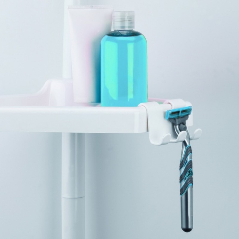 Spirella Etagère De Douche D'angle Auto-portée 135-260cm Blanc Telescopique - Sans Perçage - 4 Tablettes MSV