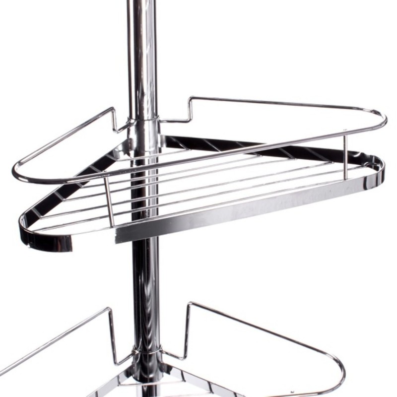 Spirella Etagère De Douche D'angle Auto-portée 145-250cm Acier Chromé Telecscopique - Sans Perçage - 4 Tablettes MSV