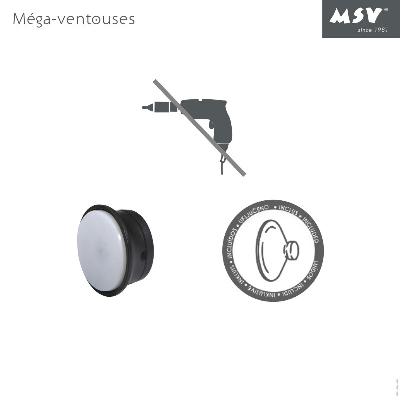 Spirella Etagère Panier De Douche à  Ventouses Acier & Bambou Noir Mat MSV