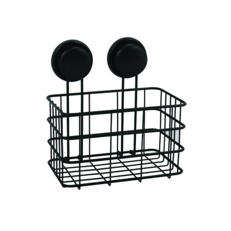 spirella Etagère Panier de douche à  ventouses Acier Noir mat MSV