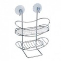 Spirella Etagère Panier De Douche à  Ventouses Ovale & Porte Savon Acier Chromé MSV