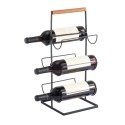 Spirella Etagère Range Bouteilles Design Industriel Bois & Acier ELIE Noir Mat MSV