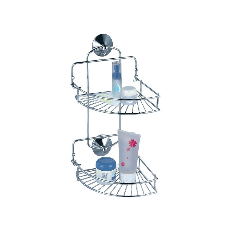 spirella Etagère serveur de douche d'angle 2 niveaux à  ventouses Chromé MSV