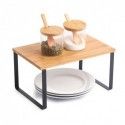 Spirella Etagère Support De Cuisine Sur Pied Design Industriel Bambou & Acier ELIE Noir Mat MSV