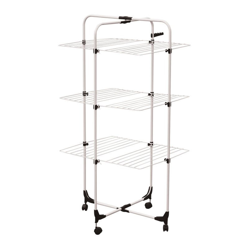 Spirella Etendoir Tour 3 Niveaux 30M Acier Blanc Avec Panier MSV