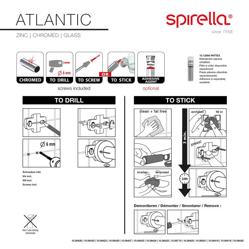 Spirella Gobelet à  Fixer Verre & Acier Chromé ATLANTIC Transparent Spirella