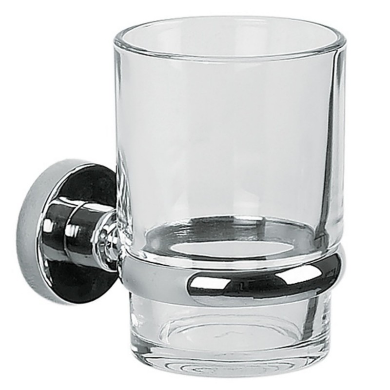 spirella Gobelet à  fixer Verre & Acier Chromé ATLANTIC Transparent Spirella