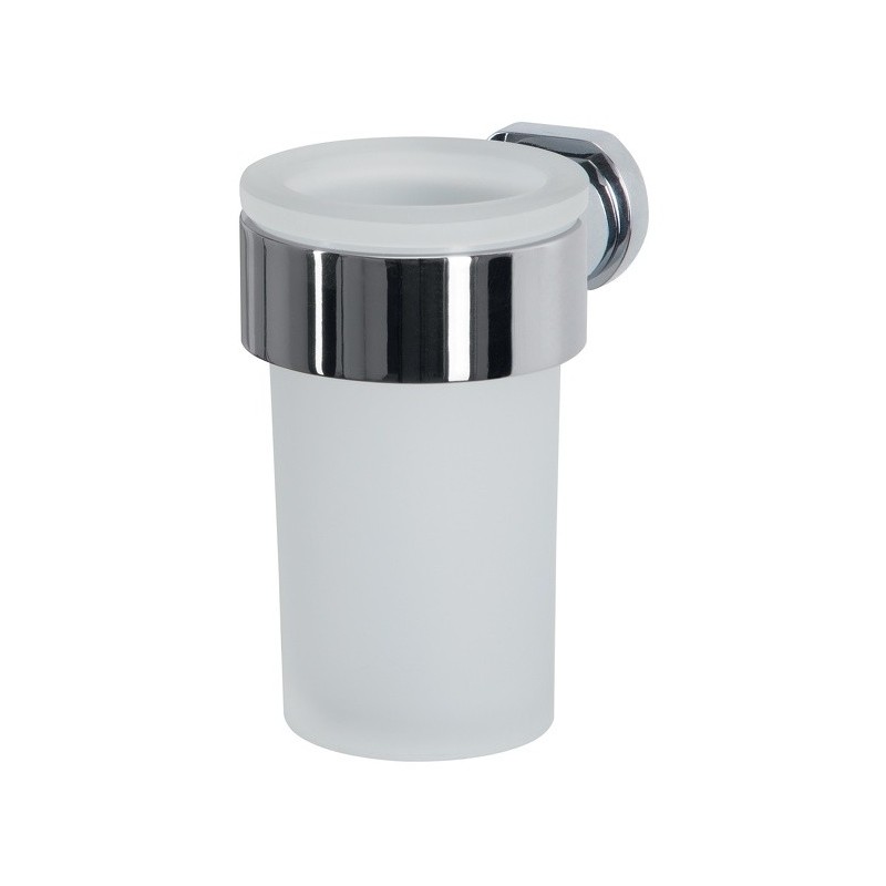 spirella Gobelet à  fixer Verre & Acier chromé MILO Blanc Spirella