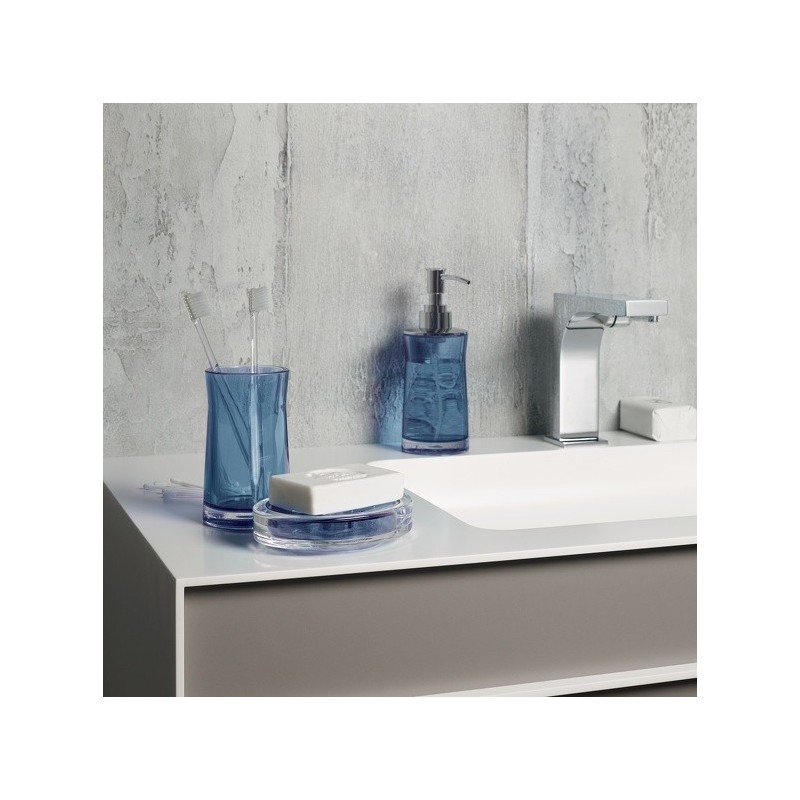 Spirella Gobelet Acrylique SYDNEY Bleu Transparent Spirella