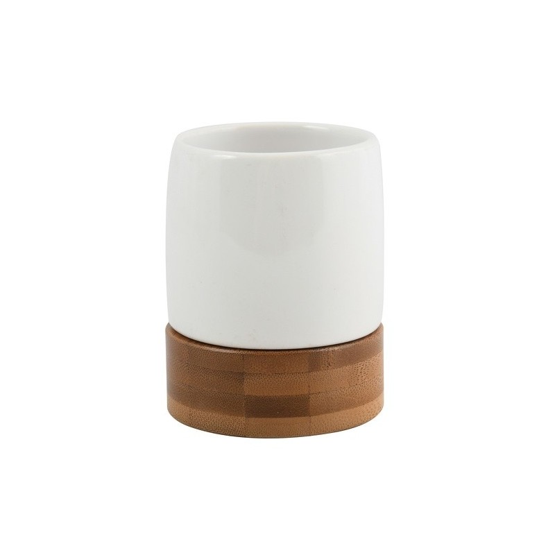 spirella Gobelet Céramique & Bambou TALLINN Blanc MSV