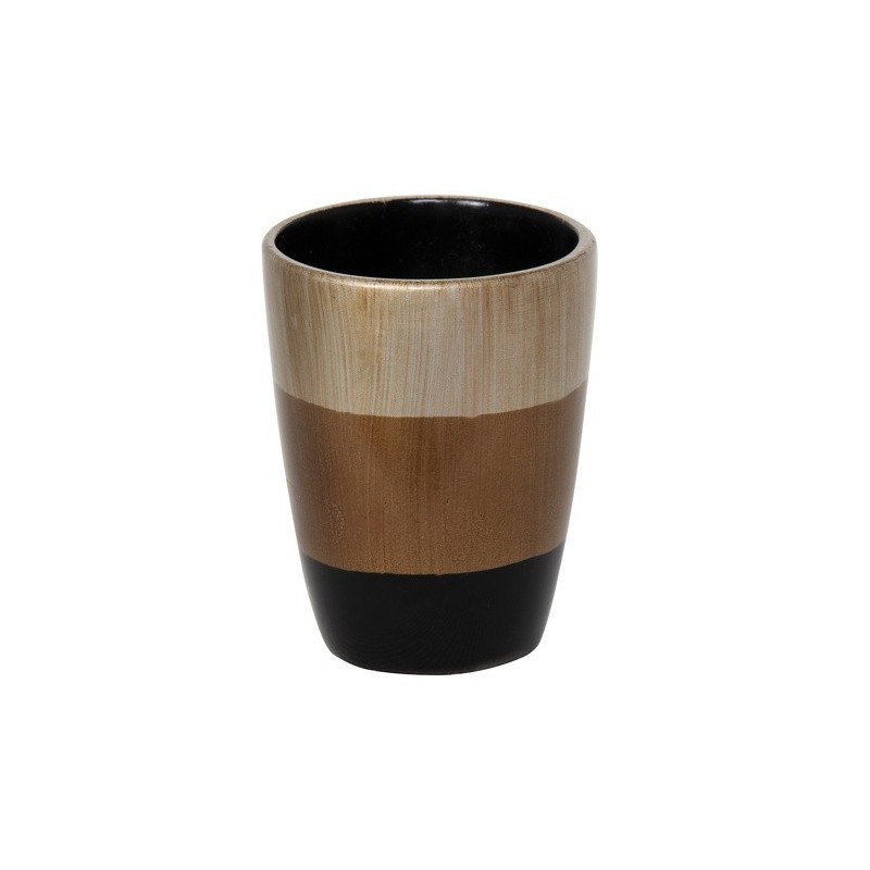 spirella Gobelet Polyrésine BAMAKO Noir Beige Marron MSV