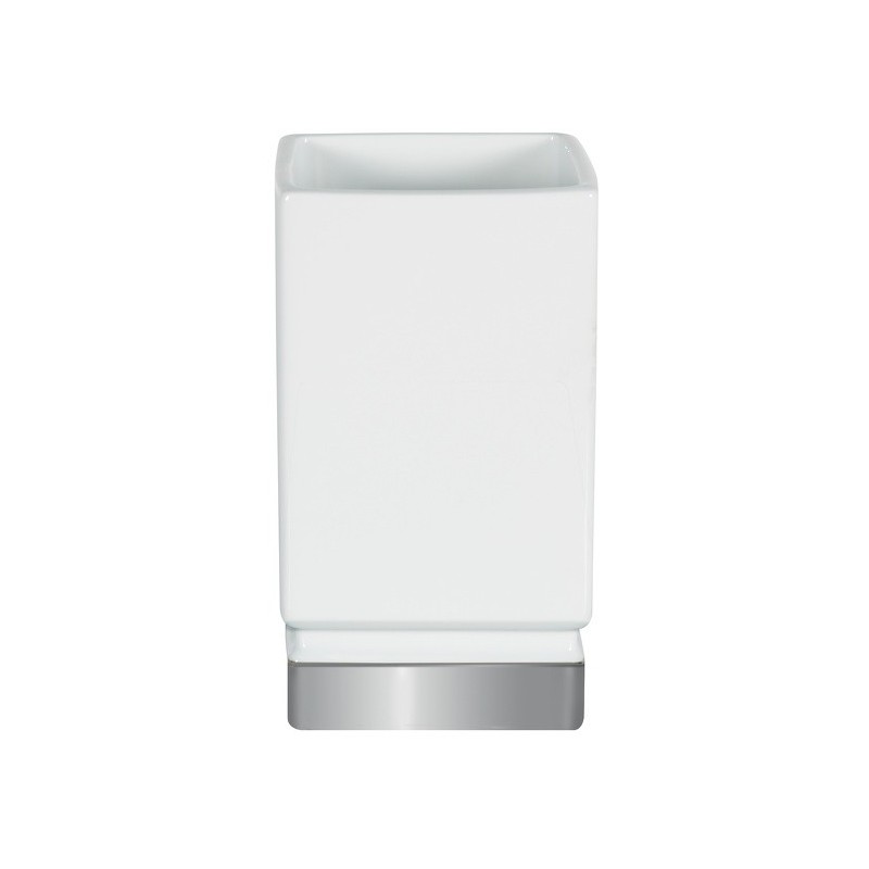 spirella Gobelet Porcelaine ROMA Blanc & Argent Spirella