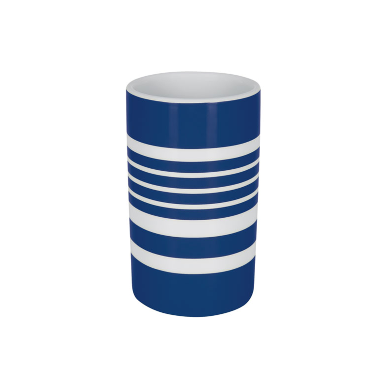 spirella Gobelet Porcelaine TUBE-STRIPES Bleu Spirella