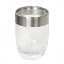 Spirella Gobelet PS & Inox PAPEETE Transparent & Gris MSV