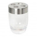 Spirella Gobelet PS & Inox PAPEETE Transparent & Gris MSV