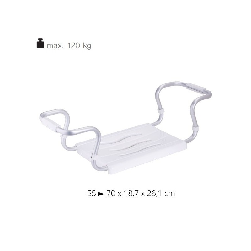 Spirella Grand Siège De Baignoire Extensible 50-70cm Blanc - Max 120kg MSV