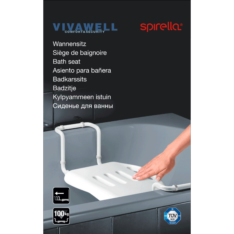Spirella Grand Siège Télescopique De Baignoire Inoxydable Blanc Spirella