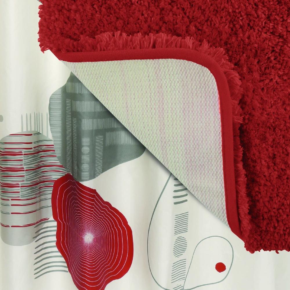 Spirella Lot D'un Rideau De Douche Teiva Et D'un Tapis Microfibre Terracotta