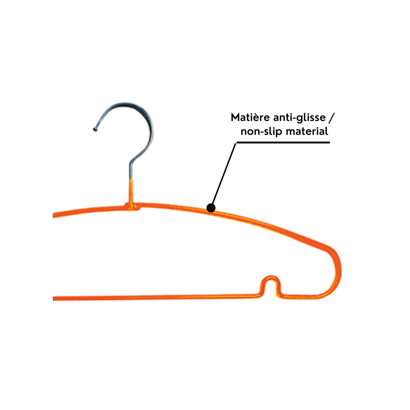 Spirella Lot De 10 Cintres En Acier Plastifié Antiglisse Orange MSV
