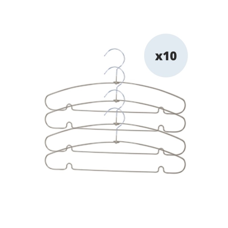 spirella Lot de 10 cintres en acier plastifié antiglisse Taupe MSV