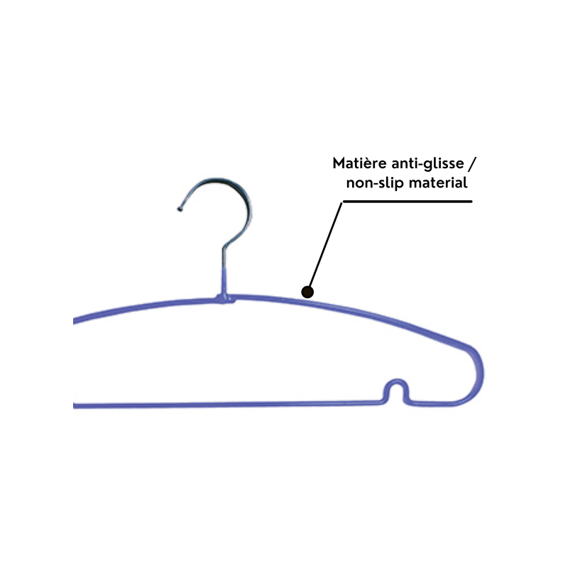 Spirella Lot De 10 Cintres En Acier Plastifié Antiglisse Violet MSV