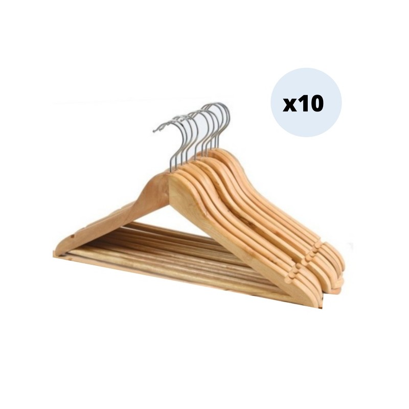 spirella Lot de 10 Cintres en bois à Tête rotative MSV