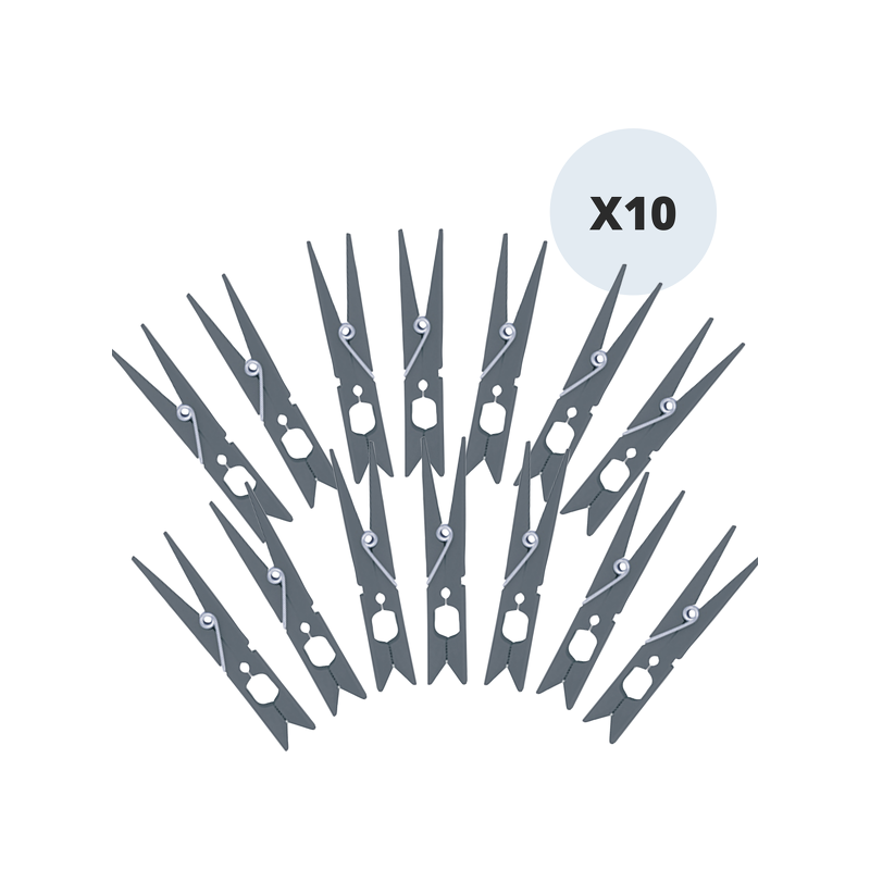 spirella Lot de 10 Pinces à linge Incassables Gris MSV spirella Lot de 10 Pinces à linge Incassables Gris MSV