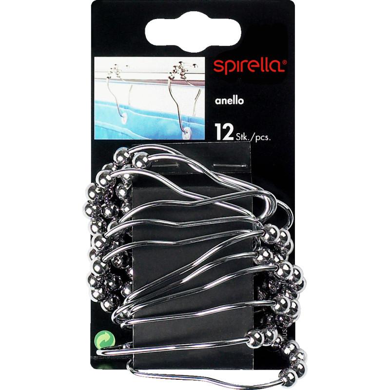 Spirella Lot De 12 Anneaux Pour Rideaux De Douche ANELLO Chromé Spirella
