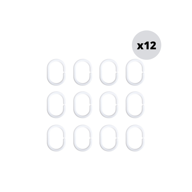 Spirella Lot De 12 Anneaux Pour Rideaux De Douche Blanc MSV