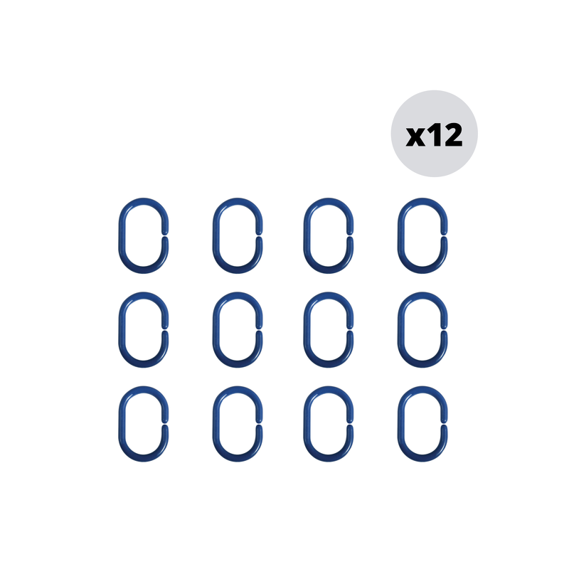 Spirella Lot De 12 Anneaux Pour Rideaux De Douche Bleu Foncé MSV
