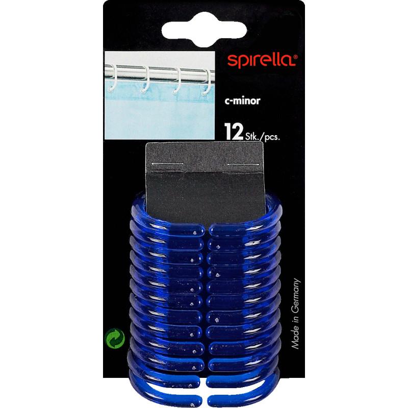 Spirella Lot De 12 Anneaux Pour Rideaux De Douche C-MINOR Bleu Ciel Spirella