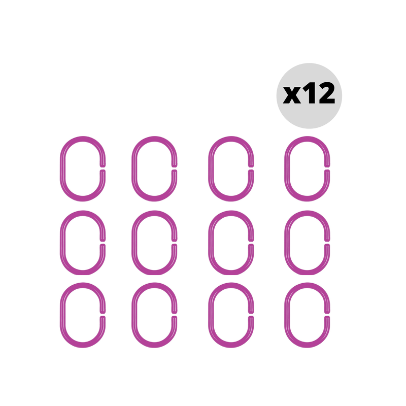 spirella Lot de 12 anneaux pour rideaux de douche C-MINOR Rose Clair Spirella