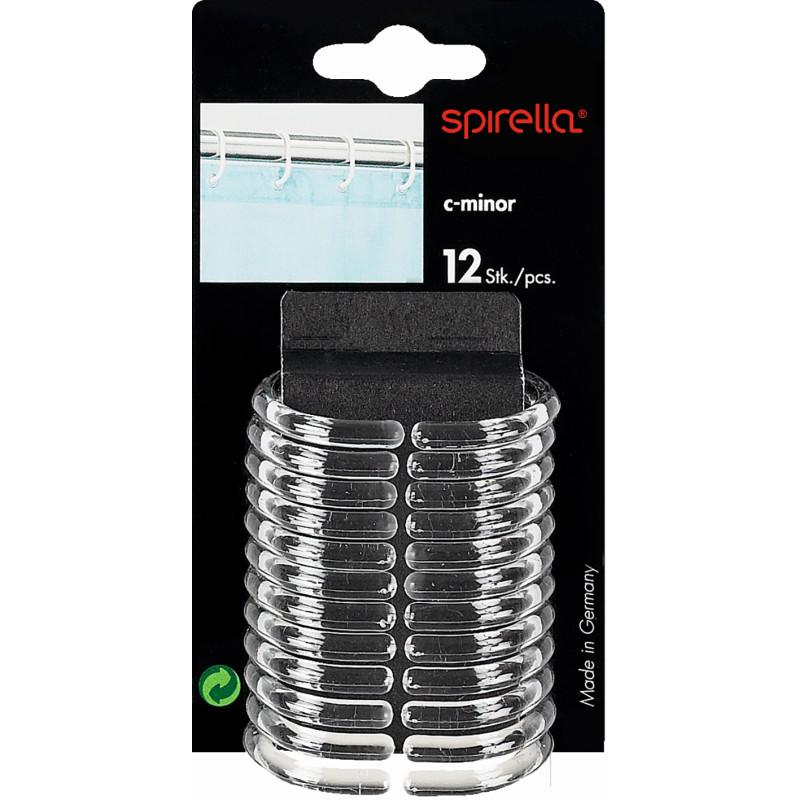 Spirella Lot De 12 Anneaux Pour Rideaux De Douche C-MINOR Transparent Spirella