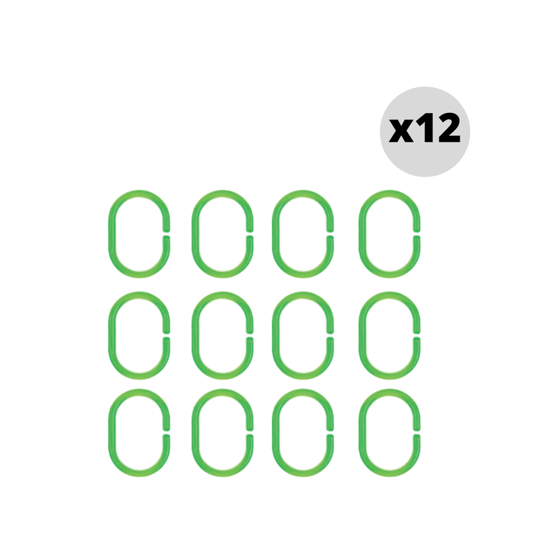 spirella Lot de 12 anneaux pour rideaux de douche C-MINOR Vert Clair Spirella