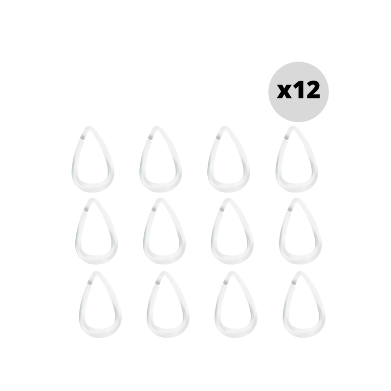 Spirella Lot De 12 Anneaux Pour Rideaux De Douche DROP Transparent Spirella