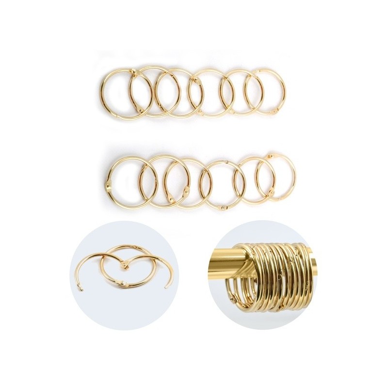 Spirella Lot De 12 Anneaux Pour Rideaux De Douche RINGO SMALL Or Spirella