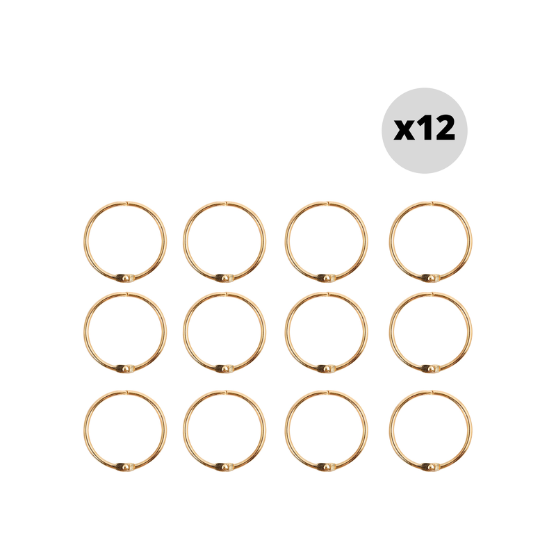 spirella Lot de 12 anneaux pour rideaux de douche RINGO SMALL Or Spirella