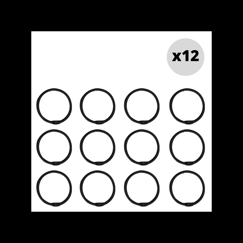Spirella Lot De 12 Anneaux Pour Rideaux De Douche RINGO SMALL Noir Mat Spirella