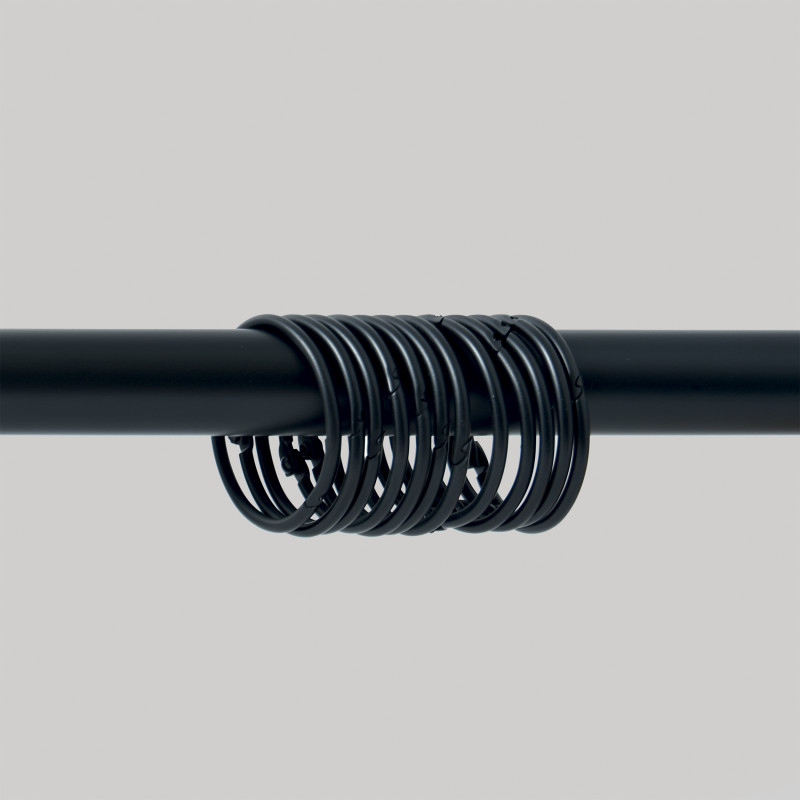 spirella Lot de 12 anneaux pour rideaux de douche RINGO SMALL Noir mat Spirella