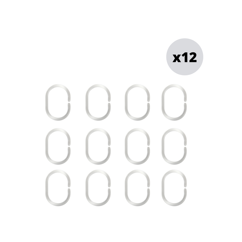 spirella Lot de 12 anneaux pour rideaux de douche Transparent MSV