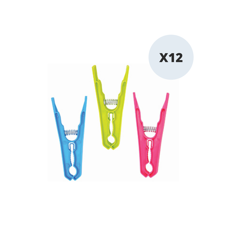 spirella Lot de 12 Pinces à  linge 9cm Couleurs assorties MSV