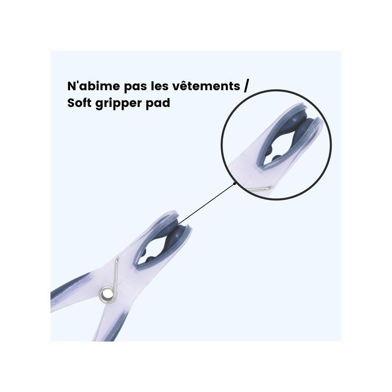 Spirella Lot De 12 Pinces à  Linge Bi Matiere Gris MSV