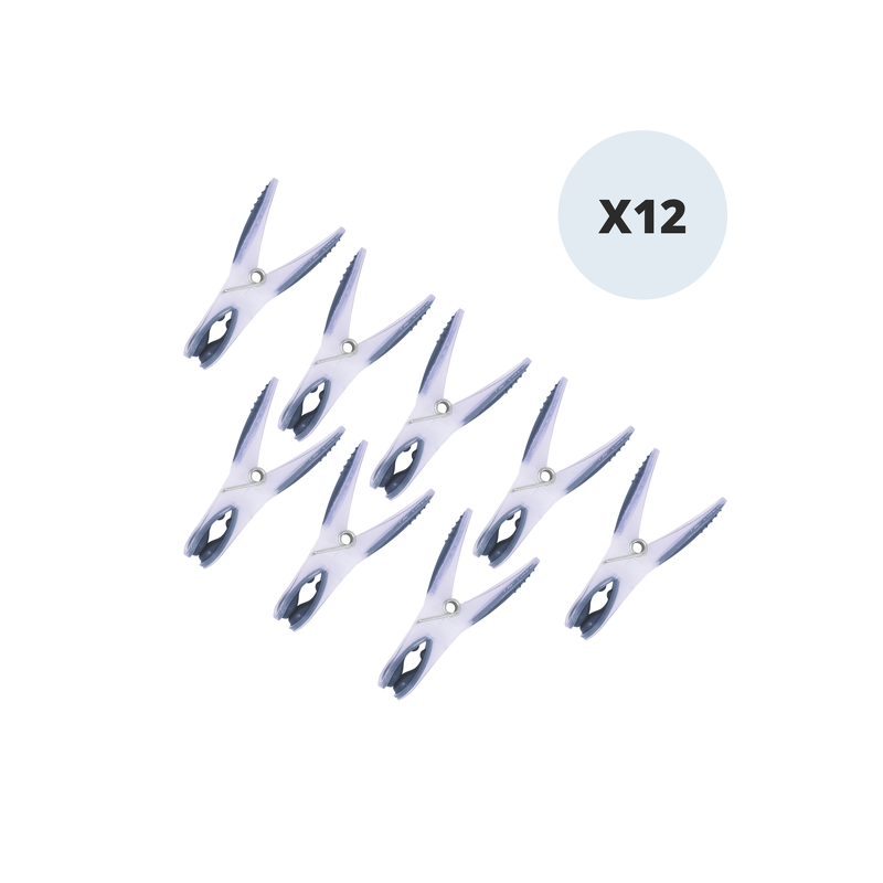 spirella Lot de 12 Pinces à  linge Bi matiere Gris MSV