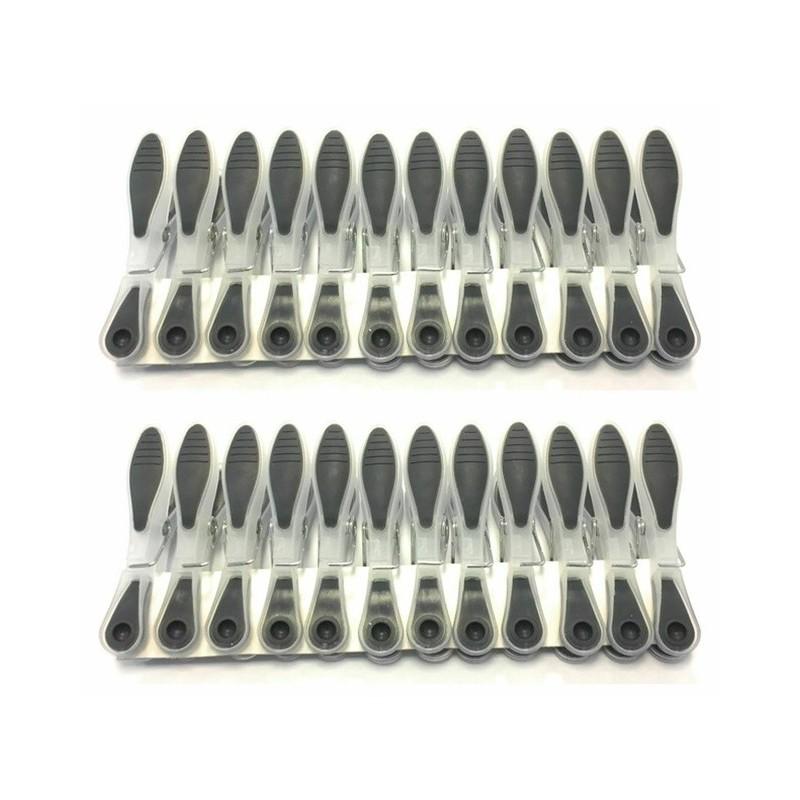 Spirella Lot De 120 Pinces à Linge Bi-matières Grises MSV