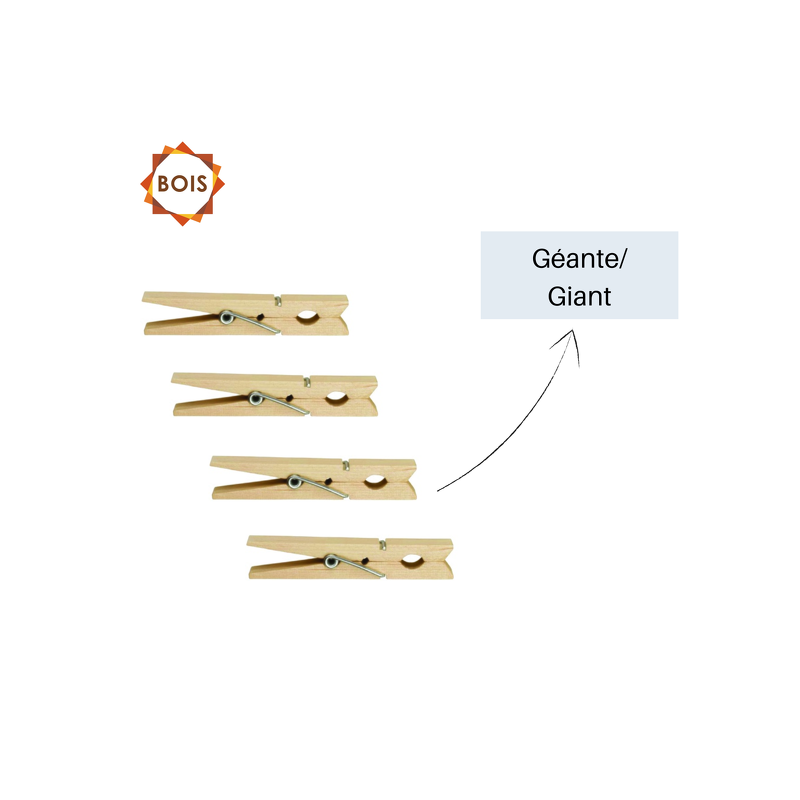 Spirella Lot De 120 Pinces à Linge En Bois Géantes MSV