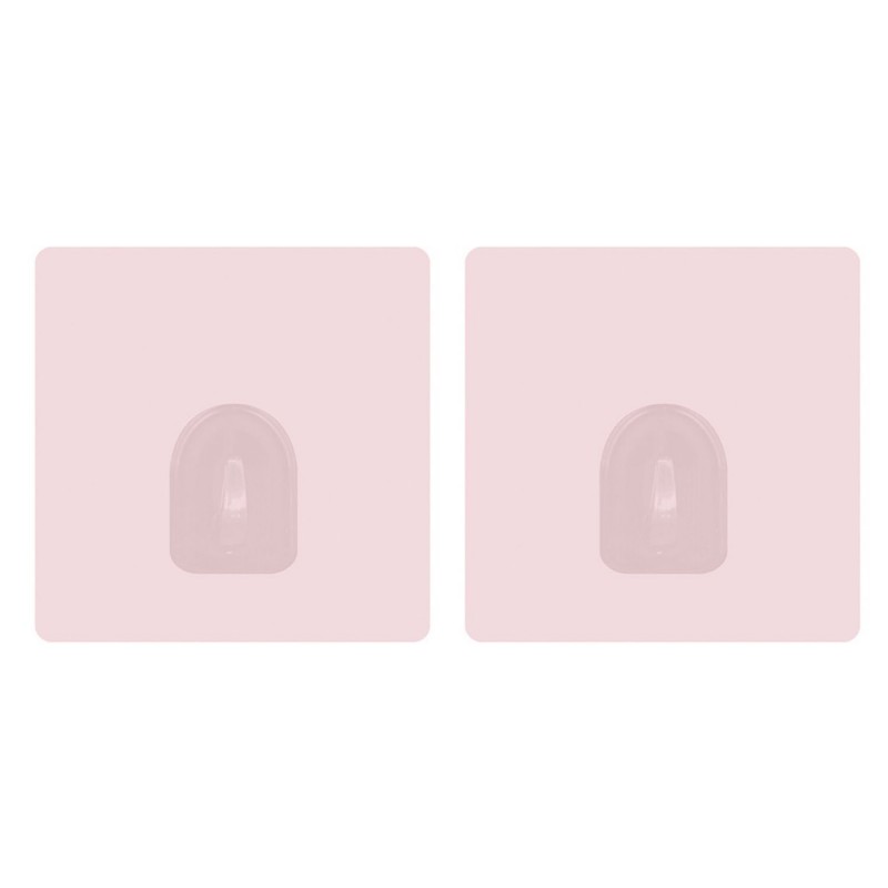 spirella Lot de 2 crochets adhésifs muraux repositionnables Rose Pastel MSV