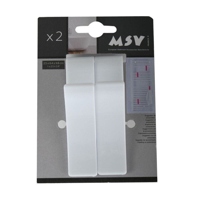 Spirella Lot De 2 Crochets Pour Sèche Serviettes Blanc MSV
