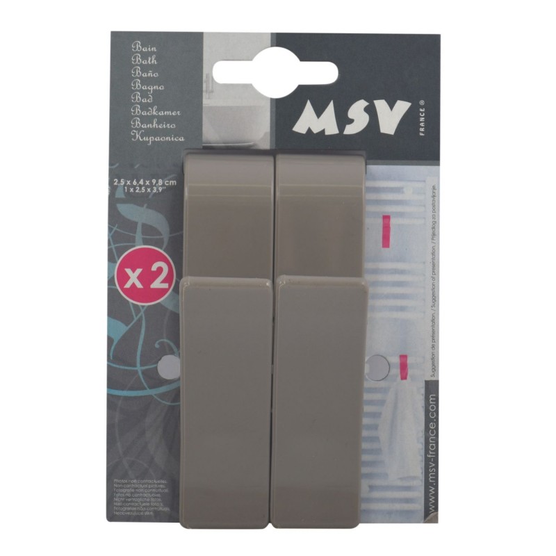Spirella Lot De 2 Crochets Pour Sèche Serviettes Taupe MSV